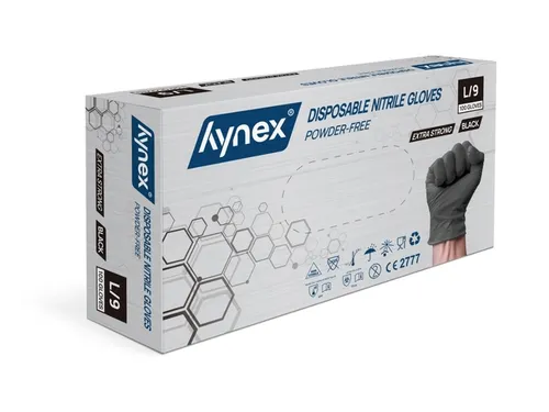 Handschoen Hynex nitril L zwart extra sterk 5gr 100 stuks