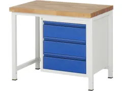 werkbank,RAL 7035/RAL 5010,HxBxD 840-1040x1000x700mm,beukblad