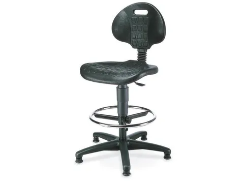 Topstar Werkstoel, zitting PU-schuim zwart met glijders