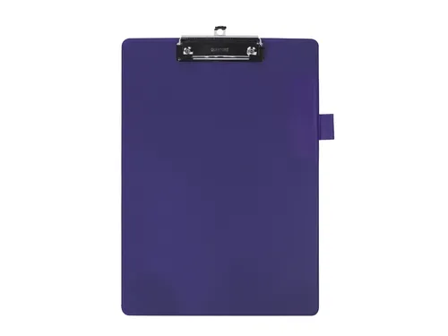 Klembord Quantore A4 staand PVC blauw met 100mm klem + penlus