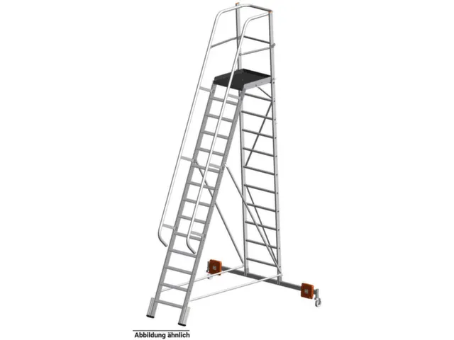 verrijdbare treden-platformladder,eenzijdig,10trede(n),stand H 2,35m