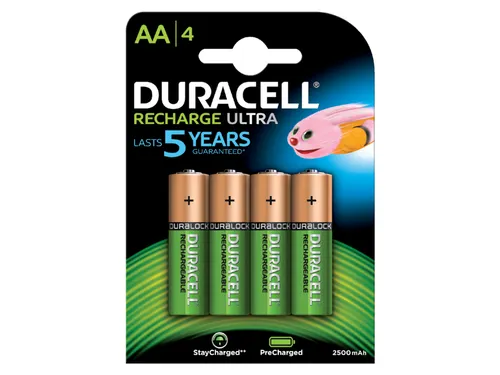 Batterij Oplaadbaar Duracell 4x AA 2500Mah Ultra