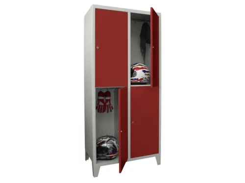 lockerkast,HxBxD 1850x800x500mm,2x2vakken,RAL7035,front RAL3000
