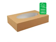Depa Biodore cateringdoos Met Venster Kraft 36x25x8cm 50 Stuks