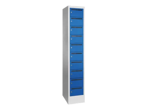 Postsorteerkast 1850x330x500mm 10 Vakken Ral7035 Front Ral5010