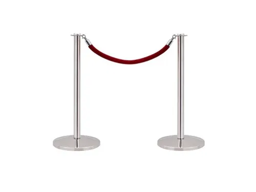 Afzetpaal Seco Chrome 2st met koord en 1.5m rood lint