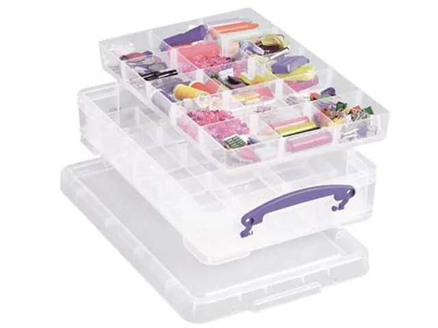 Opbergbox Really Useful 4 liter 30 vakken 395x255x88mm transparant wit