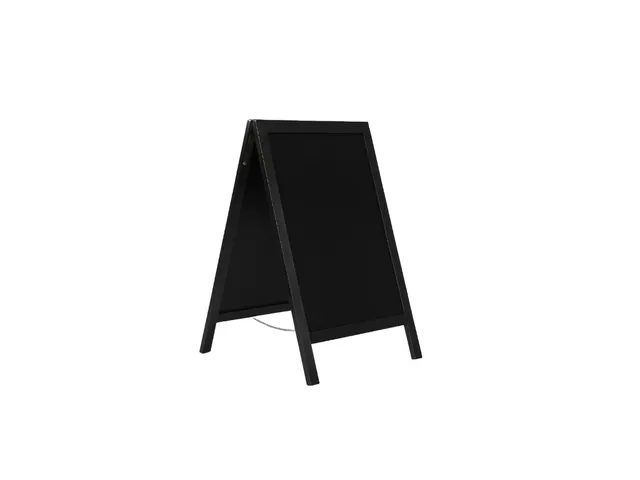 BRASQ dubbelzijdig Krijtstoepbord 55x85cm Dennenhout Zwart