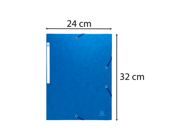 Elastomappen glanskarton 3 kleppen monobloc-Blauw