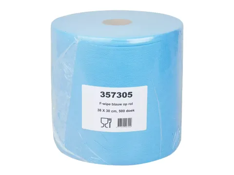 Poetsdoek 357305 Non Woven Blauw 500 Doeken op Rol