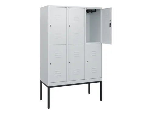 dubbeldekse locker,HxBxD 1950x1200x500mm,3x2vak.,vak B 400mm,cil.-slot