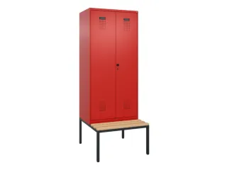 PBM-locker met bank,HxBxD 2120x800x815mm,2vak,vak B 400mm,draaigrendel - 2