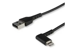 1 Meter Gehoekte Lightning Usb Kabel Apple Zwart Aramide