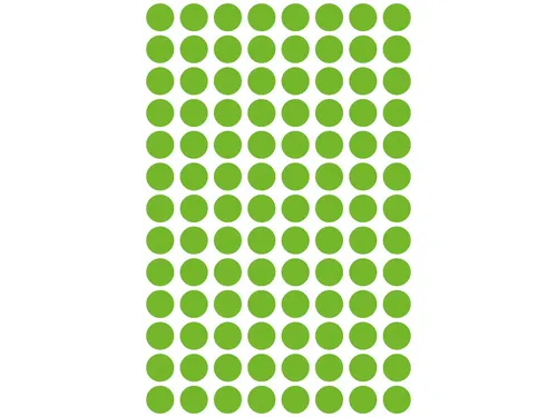 Etiket Zweckform 8mm rond blister 4 vel a 104 et. groen Non-permanent