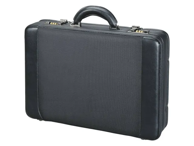 pilotenkoffer Alassio modica 32,5x45,5x10,5 cm zwart nylon kunstleer