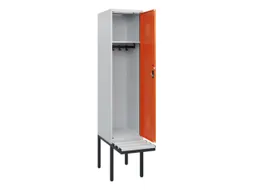locker met bank,HxBxD 1950x400x815mm,1vak,vak B 400mm,cilinderslot
