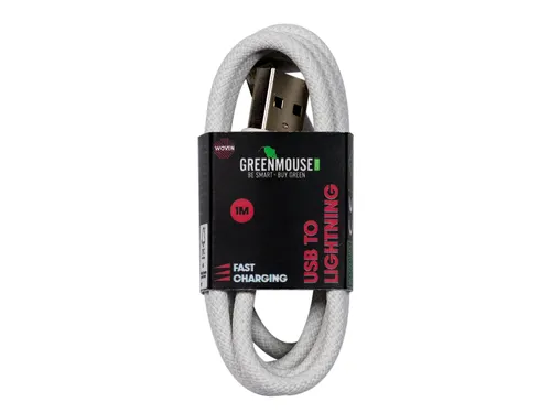 Kabel Green Mouse USB-A naar Lightning data Woven 1m