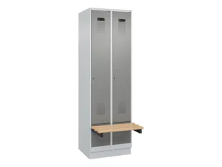 locker met bank,HxBxD 1950x600x815mm,2vak,vak B 300mm,cilinderslot - 2