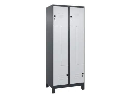 Z-garderobekast,HxBxD 1950x800x500mm,vak B 200/400mm,draaigrendel