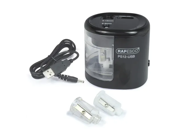 Taille-crayon automatique Rapesco PS12 avec USB noir