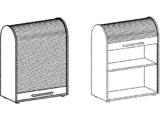roldeurkast met verticale deur,HxBxD 1030x800x400mm,2xhouten vloer - 5