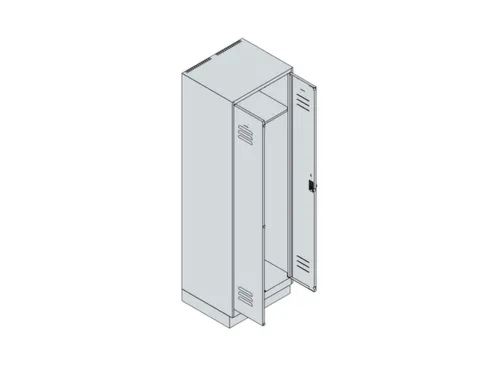 PBM-locker,HxBxD 1950x600x500mm,2vak,vak B 300mm,draaigrendel