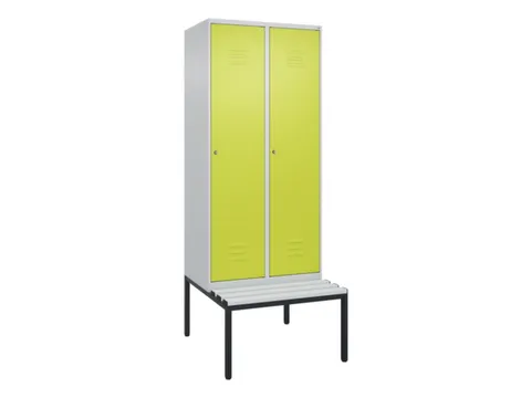 locker met bank,HxBxD 2120x800x815mm,2vak,vak B 400mm,cil.-slot