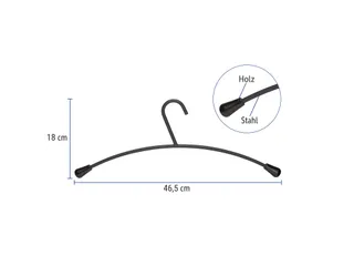 Kledinghanger MAUL metaal 460x190mm zwart 5 stuks - 2