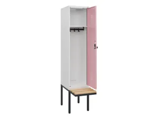 locker met bank,HxBxD 1950x400x815mm,1vak,vak B 400mm,draaigrendel - 1