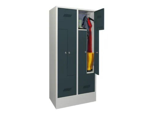 Z-garderobekast,HxBxD 1850x800x500mm,vak B 400mm,RAL7035,front RAL7016