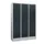 lockerkast,HxBxD 1850x1200x500mm,3vak,RAL7035,front RAL5012