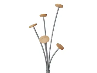 Festival kapstok 5 haken 187 cm grijs / hout met parapluhouder - 2