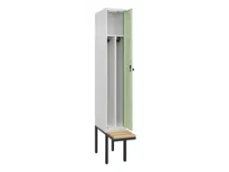 locker met bank,voor scheiding van kleding,HxBxD 2120x300x815mm,1vak