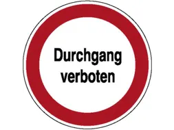 verbodsbord,“Doorgang verboden”,wandbord,aluminium,standaard,Ø 31