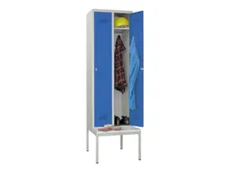 locker met bank,HxBxD 2150x600x500mm,2vak,RAL7035,front RAL5010