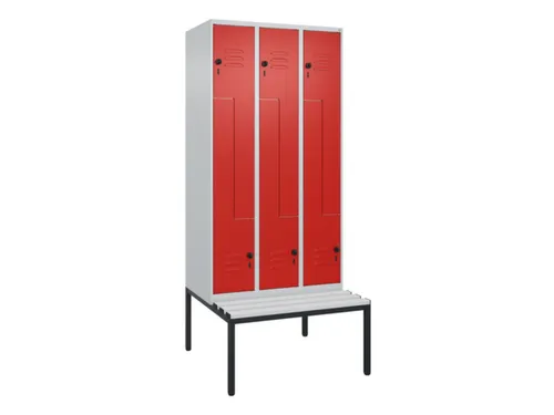 Z-garderobekast,HxBxD 2120x900x815mm,6vak,vak B 300mm,draaigrendel