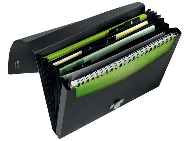 Projectmap Leitz Recycle A4 5 vak PP zwart