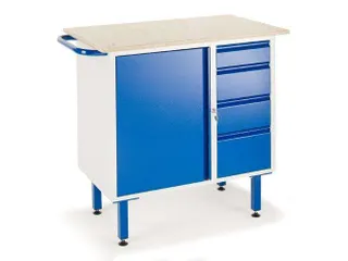 Werkbank,Multiplexblad,Draagverm. 400Kg,4Voeten,Uitrusting: 4Laden - 2