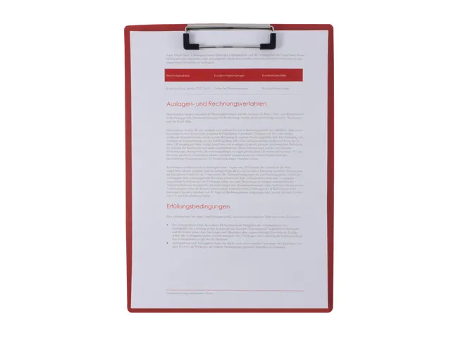 klembord A4 rood met sterke klem