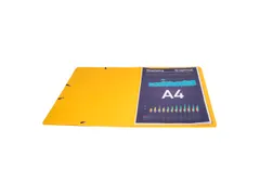 Elastomap zonder klep gegaufreerd glanskarton Scotten 600g/m2 A4 Geel