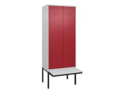 PBM-locker met bank,HxBxD 2120x800x815mm,2vak,vak B 400mm,cil.-slot