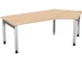 Bureau d’angle 680-820x2166x1130mm retour à droite hêtre/argenté