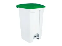Contitop,afvalbak met pedaal 90L wit/groen/VE:3
