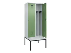 locker met bank,voor scheiding van kleding,HxBxD 2120x800x815mm,2vak