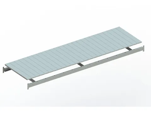 legbord van plaatstaal,v. breedvakstelling,BxD 2600x800mm,vakl. 490kg