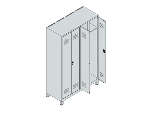 locker voor scheiding van kleding,HxBxD 1950x1200x500mm,4vak