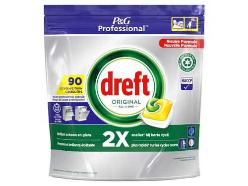 Vaatwastabletten Dreft All-in-1 professional lemon 90 stuks