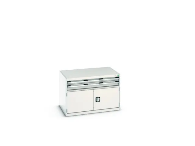 ladekast HxBxD 700x1050x750mm 2laden RAL7035 front RAL7035