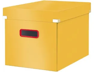 Cosy Click & Store kubus grote opbergdoos geel 80% gerecycled karton - 2