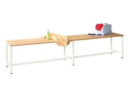 omkleedbank,LxD 2000x370mm,houten lijst beuken,onderstel RAL9010